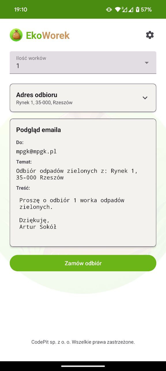EkoWorek App Screenshot